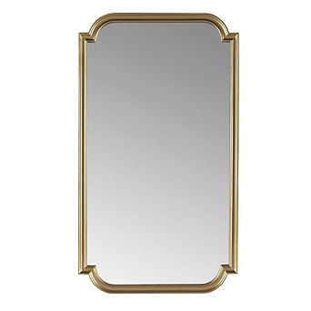 Gold Scalloped Wood Wall Mirror, 21.25"W x 38"H