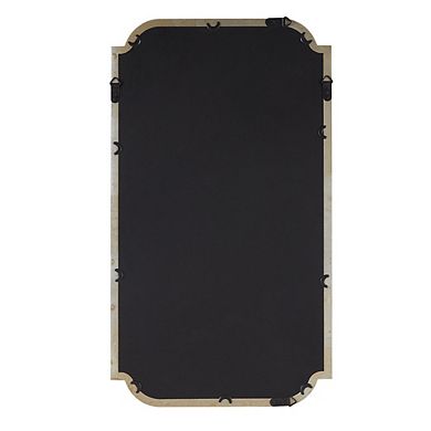 Gold Scalloped Wood Wall Mirror, 21.25"W x 38"H