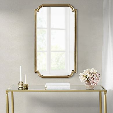 Gold Scalloped Wood Wall Mirror, 21.25"W x 38"H