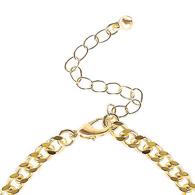 JS Jessica Simpson Gold-Tone Butterfly Crystal Chain Bracelet