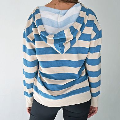 Hadley Teal Stripe Hoodie