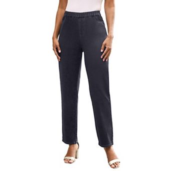 Roaman's Women's Plus Size Straight Leg Knit Jean