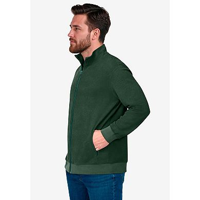 KingSize Men's Big & Tall Reverse Weave Zip Up Jacket