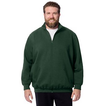 KingSize Men's Big & Tall Reverse Weave Zip Up Jacket