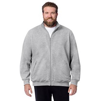 KingSize Men's Big & Tall Reverse Weave Zip Up Jacket