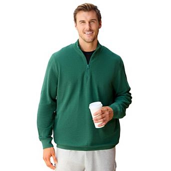 KingSize Men's Big & Tall Reverse Weave 1/4 Zip Up Hoodie