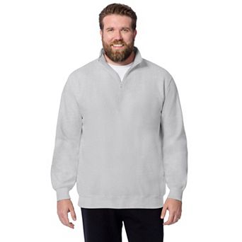KingSize Men's Big & Tall Reverse Weave 1/4 Zip Up Hoodie