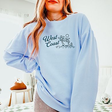West Coast Palm Trees - Women's Lightweight Garment Dyed Sweatshirt