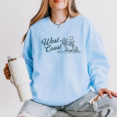 West Coast Palm Trees - Women's Lightweight Garment Dyed Sweatshirt