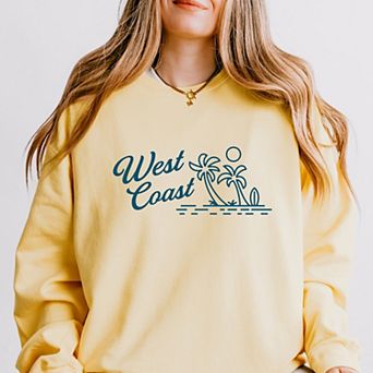 West Coast Palm Trees - Women's Lightweight Garment Dyed Sweatshirt