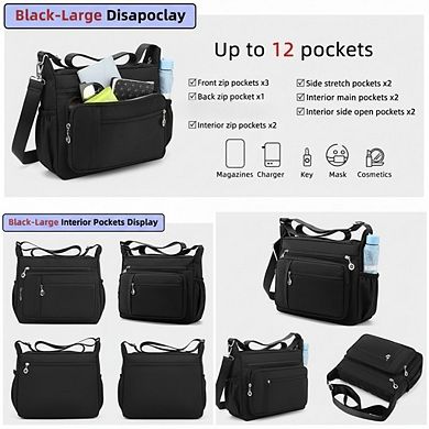 Shoulder Handbag with Multiple Pockets Crossbody and Top Handle Satchel