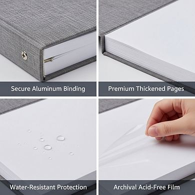 Self Adhesive Photo Album with Magnetic Pages Holds Multiple Photo Sizes