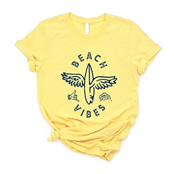 Beach Vibes Surfboard Wings - Women's Short Sleeve Graphic T-Shirt