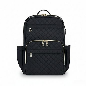 Stylish Laptop Daypack with USB Charging Port and Water Repellent Nylon