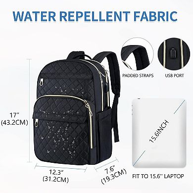 Stylish Laptop Daypack with USB Charging Port and Water Repellent Nylon