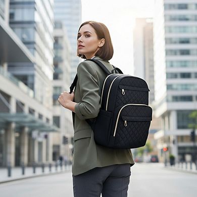 Stylish Laptop Daypack with USB Charging Port and Water Repellent Nylon