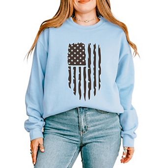 American Flag Distressed - Women's Graphic Sweatshirt