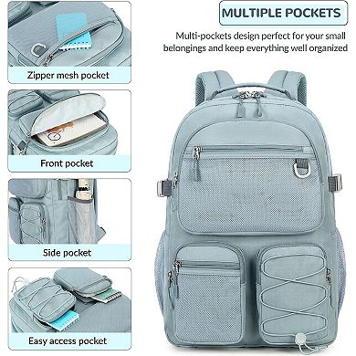 Water Resistant Backpack with Multiple Pockets for School Travel and Outdoor