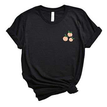 Just Peachy Rainbow Front and Back Design - Women's Short Sleeve Graphic T-Shirt
