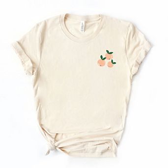 Just Peachy Rainbow Front and Back Design - Women's Short Sleeve Graphic T-Shirt