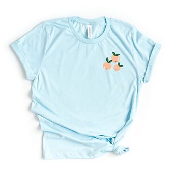 Just Peachy Rainbow Front and Back Design - Women's Short Sleeve Graphic T-Shirt