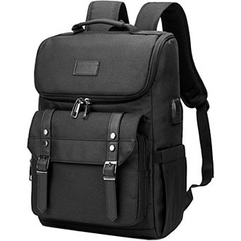 Vintage Travel Laptop Backpack with USB Charging Port for College