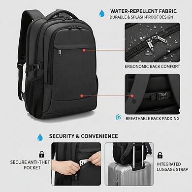Travel Laptop Backpack Water Resistant with USB Charging Port
