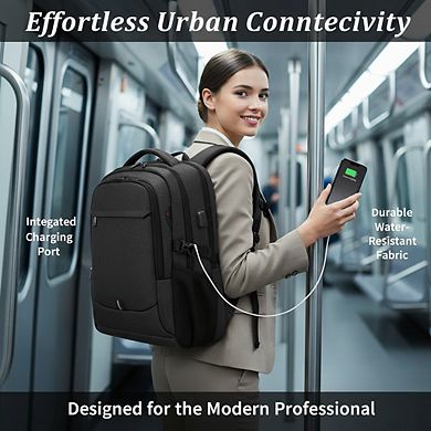 Travel Laptop Backpack Water Resistant with USB Charging Port