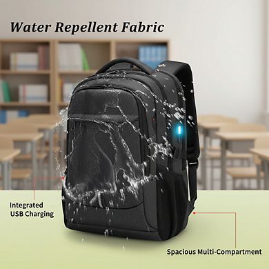 Travel Laptop Backpack Water Resistant with USB Charging Port