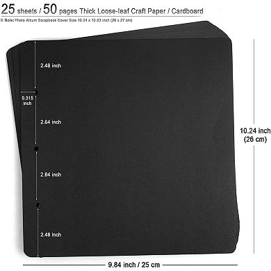 Vintage Leather Scrapbook with Self Adhesive Corners and Three Ring Binder