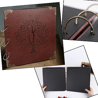 Vintage Leather Scrapbook with Self Adhesive Corners and Three Ring Binder