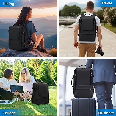 Airplane Approved Travel Backpack Expandable for Business and Weekender Use