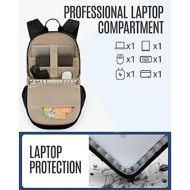Travel Laptop Backpack with USB Charging and Water Resistant Design