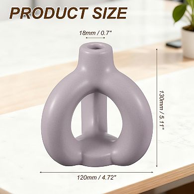 Ceramic Candle Holder, 4.7x4.7x5.1" Decorative Candle Display Holder Centerpiece Decoration, Purple