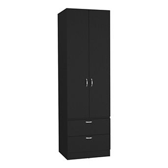 Vico Armoire Wardrove 76" H, Hanging Rod, 2 Drawers, 1 Shelf