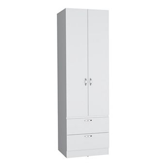 Vico Armoire Wardrove 76" H, Hanging Rod, 2 Drawers, 1 Shelf