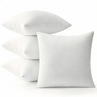 4 Pack 18x18 99% Virgin Fiber Filling Pillow Inserts - Durable, Supportive, Multi-Use, Easy to Clean