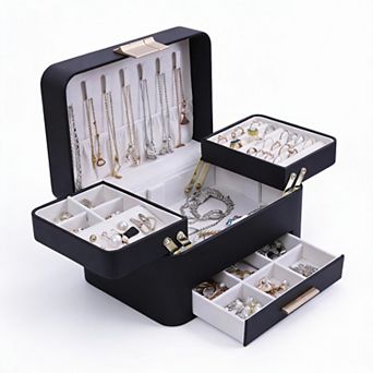 Jewelry Organizer with Drawers for Earrings, Rings, Necklaces, Bracelets