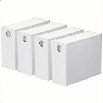 4-Pack Bed Sheet Fabric Organizers with Window for Linen Closet