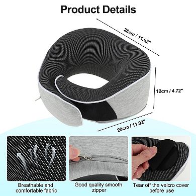 Neck Pillow for Airplane Travel, Ergonomic Memory Foam Support for Flights, w Eye Mask, Earplugs