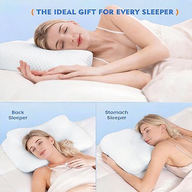 Ergonomic Memory Foam Pillow for Neck Pain Relief - Adjustable, Breathable, Odorless