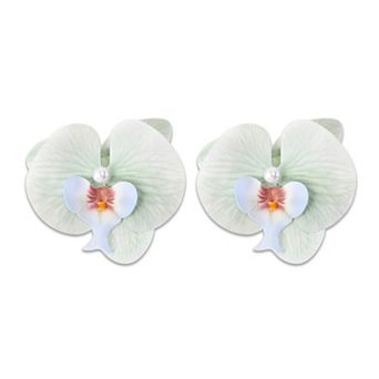 Phalaenopsis Faux Pearl Duckbill Clip for Women 2 pc