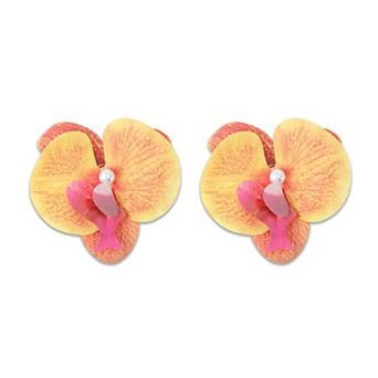 Phalaenopsis Faux Pearl Duckbill Clip for Women 2 pc