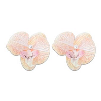Phalaenopsis Faux Pearl Duckbill Clip for Women 2 pc