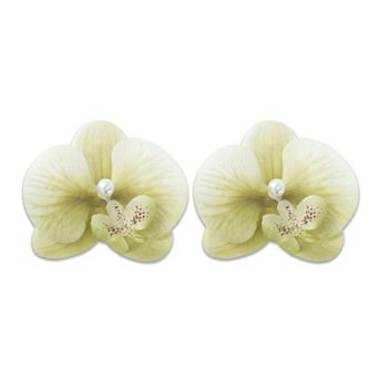 Phalaenopsis Faux Pearl Duckbill Clip for Women 2 pc