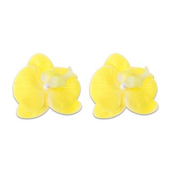 Phalaenopsis Faux Pearl Duckbill Clip for Women 2 pc