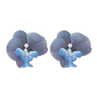 Phalaenopsis Faux Pearl Duckbill Clip for Women 2 pc
