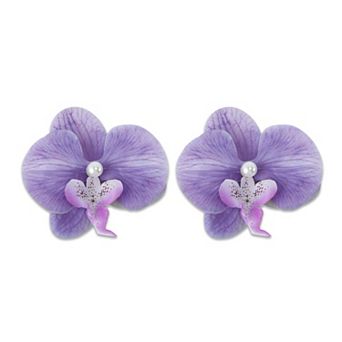 Phalaenopsis Faux Pearl Duckbill Clip for Women 2 pc