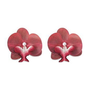Phalaenopsis Faux Pearl Duckbill Clip for Women 2 pc