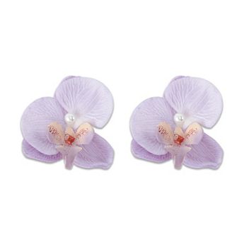 Phalaenopsis Faux Pearl Duckbill Clip for Women 2 pc